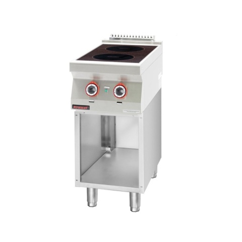 Kuchnia indukcyjna 2x 3,5 kW na podstawie szafkowej otwartej LINIA 700 KROMET 700.KE-2iF.S