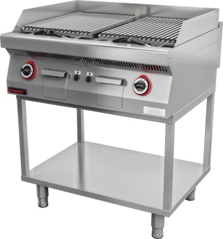Lawa grill 800 mm 14 kW na podstawie szkieletowej LINIA 700 KROMET 700.OGL-800.T