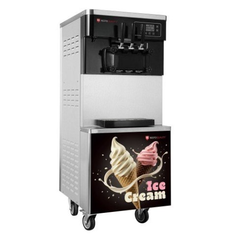 Maszyna do lodów włoskich automat do lodów soft nocne chłodzenie 2 smaki + mix pompa napowietrzająca 2x6l Resto Quality RQICM 83