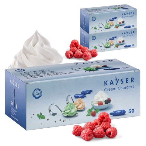 Naboje N2O Kayser do syfonu do bitej śmietany i dekoratora 150 sztuk