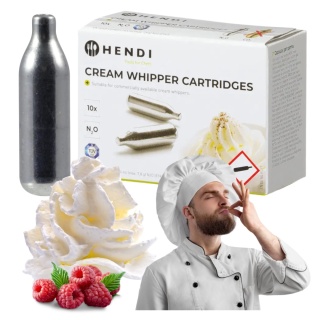 Naboje N2O do syfonu do bitej śmietany podtlenek azotu 10 sztuk Hendi 588208