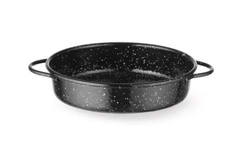 Naczynie emaliowane HENDI czarny ⌀200x45 mm