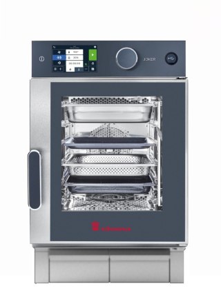 Piec konwekcyjno-parowy Joker ST 6x GN1/1, sterowanie górne, drzwi prawe, wersja mobilna, Eloma Eloma