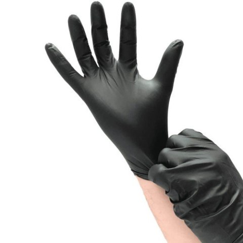 Rękawice jednorazowe nitrylowe czarne rozmiar L 200 szt. Resto Quality RQGLOVE