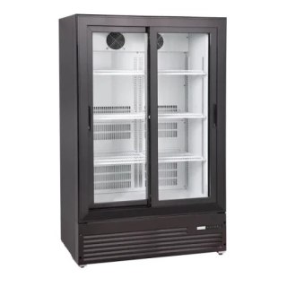 Szafa chłodnicza przeszklona drzwi przesuwne czarna 302 l Resto Quality DC287SLBC