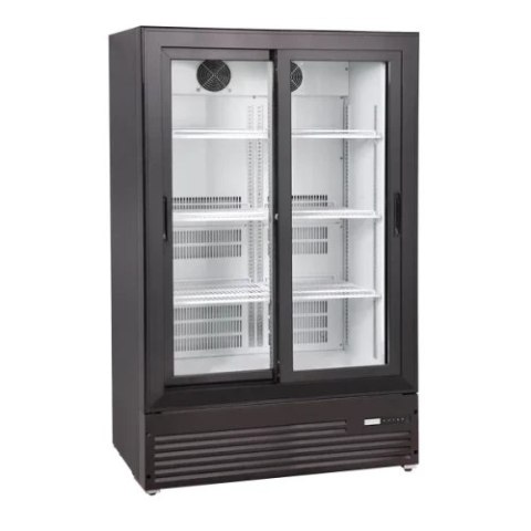 Szafa chłodnicza przeszklona drzwi przesuwne czarna 302 l Resto Quality DC287SLBC