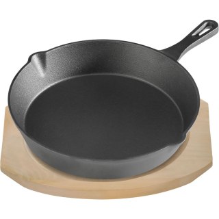Patelnia żeliwna z podstawą drewnianą Ø 255 mm Stalgast 49009