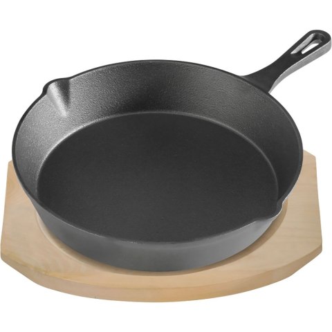 Patelnia żeliwna z podstawą drewnianą Ø 255 mm Stalgast 49009