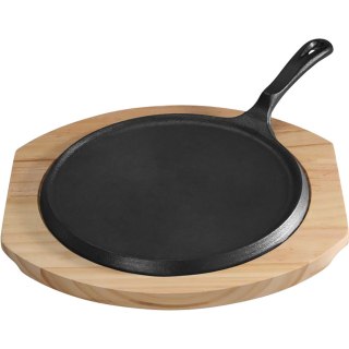 Patelnia Żeliwna z Podstawą Drewnianą Ø 255mm 0 Stalgast 49018