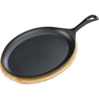 Półmisek żeliwny z podstawą drewnianą 230x190 mm Stalgast 49010
