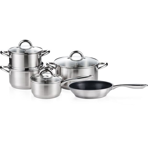 Zestaw Garnków ze Stali Nierdzewnej z Patelnią 9-Elementów Stalgast 020002