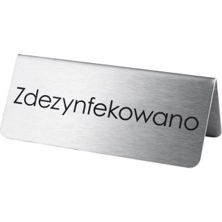 Metalowa Tabliczka Zdezynfekowano 12 cm Stalgast 486026