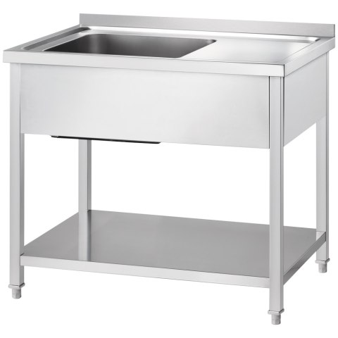 Stół Nierdzewny Ze Zlewem (L) i z Półką 1200x600x850 Gredil 674126