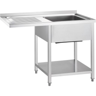 Stół Nierdzewny Ze Zlewem (P) i Miejscem na Lodówkę/Zmywarkę 1000x700x900 Gredil 672427