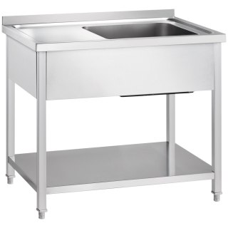 Stół Nierdzewny Ze Zlewem (P) i z Półką 1200x700x850 Gredil 673327