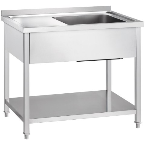 Stół Nierdzewny Ze Zlewem (P) i z Półką 1200x700x850 Gredil 673327
