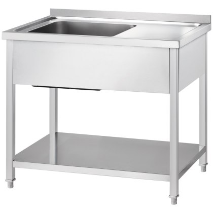 Stół Nierdzewny Ze Zlewem Po Lewej z Półką 1000x600x850 Gredil 674106