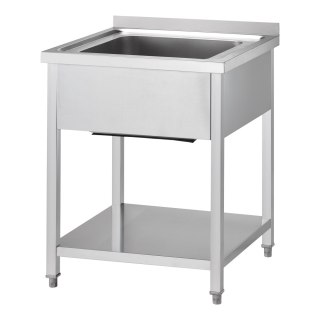 Stół Nierdzewny Ze Zlewem z Półką 600x600x850 Gredil 674066