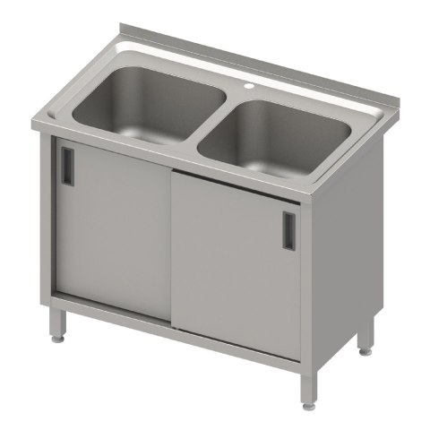 Szafka Nierdzewna Z 2 Zlewami 100x60 Drzwi Suwane Stalgast 616407