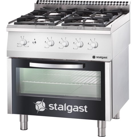 Kuchnia Gazowa Gastronomiczna 4-Palnikowa + Piekarnik Gazowy 30kW Gaz Ziemny Stalgast 9710310