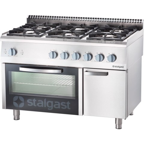 Kuchnia Gazowa Gastronomiczna 6-Palnikowa + Piekarnik Gazowy 36,5+5kW Gaz Ziemny Stalgast 9711210
