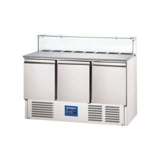 Stół Chłodniczy Gastronomiczny do Pizzy 3-Drzwiowy z Nadstawką 402l Stalgast 833037