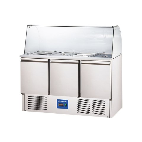 Stół Chłodniczy Sałatkowy Gastronomiczny 3-Drzwiowy z Nadstawką Stalgast 832232