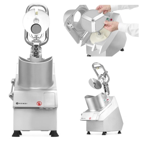 out Elektryczna szatkownica do warzyw z dużym otworem i zestawem tarcz Hendi 231852