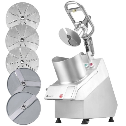 out Elektryczna szatkownica do warzyw z dużym otworem i zestawem tarcz Hendi 231852