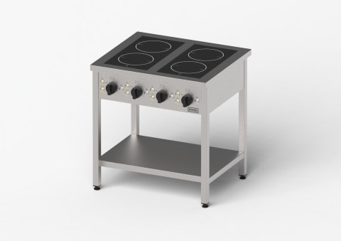 Kuchnia ceramiczna 800x700x850 4-polowa 10 kW 400V Gredil Stalgast 977550