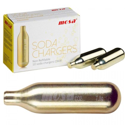 Naboje Co2 do Syfonu Saturatora do Wody Sodowej 10 sztuk Mosa Uniwersalne