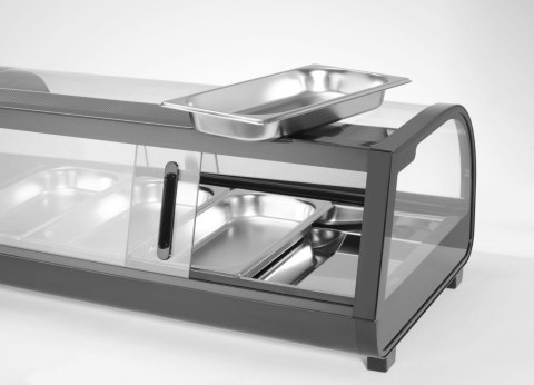 Witryna nadstawka chłodnicza do sushi 4x GN 1/3 z pojemnikami czarna Arktic 274071