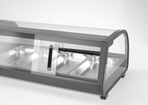 Witryna nadstawka chłodnicza do sushi 4x GN 1/3 z pojemnikami czarna Arktic 274071