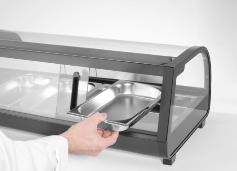 Witryna nadstawka chłodnicza do sushi 4x GN 1/3 z pojemnikami czarna Arktic 274071