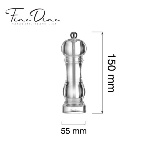 Zestaw akrylowych młynków do soli i pieprzu Claro 150mm Fine Dine 469880