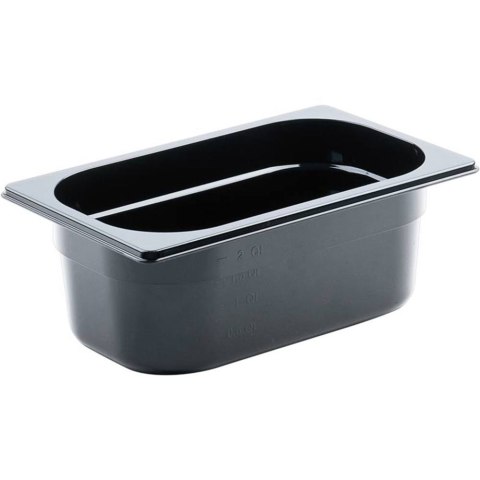 Pojemnik GN 1/4-150 mm Czarny Poliwęglan Stalgast 154151