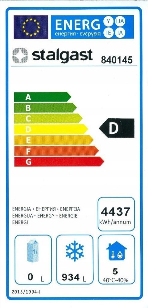 Szafa Mroźnicza Nierdzewna 1300l Stalgast 840145