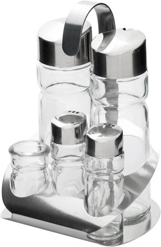 Zestaw do Przypraw: Sól Pieprz Ocet Oliwa Wykałaczki Stalgast