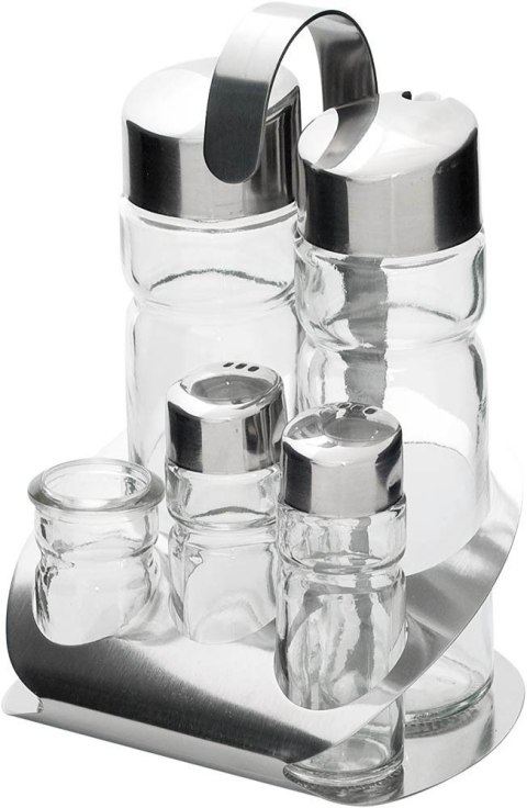 Zestaw do Przypraw: Sól Pieprz Ocet Oliwa Wykałaczki Stalgast