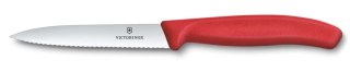 Nóż do jarzyn z ząbkowanym ostrzem czerwony (L)212mm Victorinox 6.7731.C1