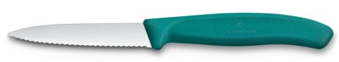 Nóż do jarzyn z ząbkowanym ostrzem zielony (L)190mm Victorinox 6.7634.C1