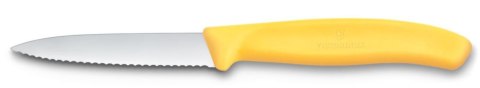 Nóż do jarzyn z ząbkowanym ostrzem żółty (L)190mm Victorinox 6.7638.C1