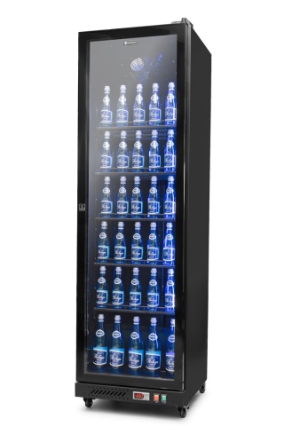 Szafa chłodnicza przeszklona czarna RQ380FC | 552x610x1918 mm | 380 l