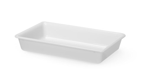 Płaski pojemnik do panierowania 6L biały 430x285x75 mm Hendi 873427