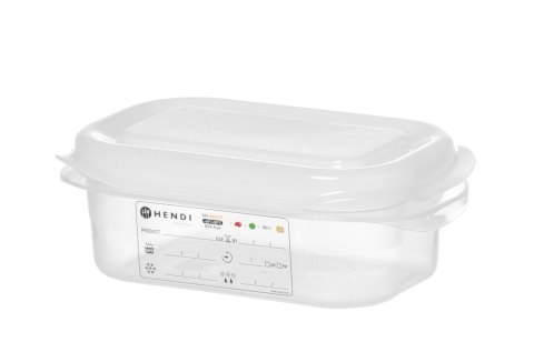 Pojemnik GN 1/9 z polipropylenu 0,6L transparentny 176x108x65 mm Hendi 873120