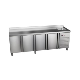 Stół chłodniczy Asber Essenzial Line ETP-7-225-40 HC S SB40 GN 1/1 (szuflady, ze zlewem)
