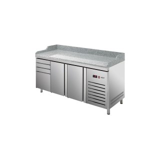 Stół chłodniczy do pizzy z blatem granitowym Asber Essenzial Line ETP-8-200-24 HC GR (szuflady)