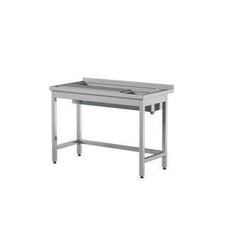 Pojedynczy stół do obróbki produktów z płytą polietylenową 120x70x85 cm Asber WTP-127/1 PL