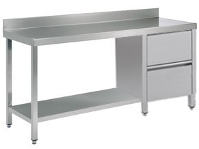 Stół roboczy z 2 szufladami i półką dolną 210x70x85 cm Asber WT-217 PL 2DR S