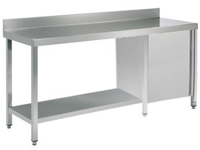 Stół roboczy z szafką skrzydłową i półką dolną 190x60x85 cm Asber WT-196 PL HD S